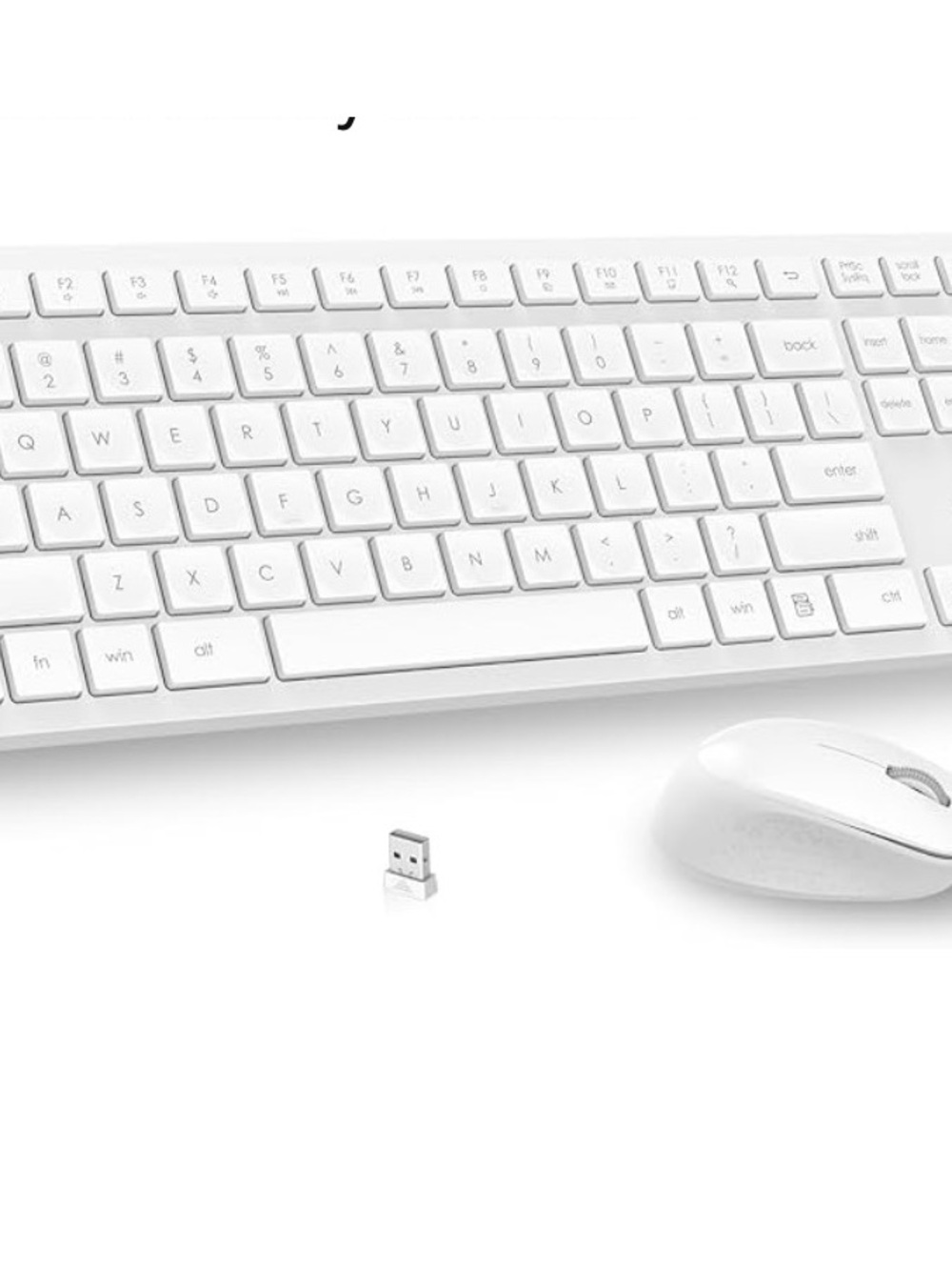 White Wireless Keyboard and Mouse Combo